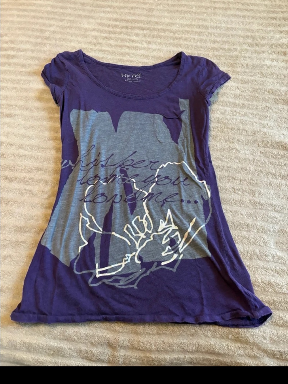 Kirra Purple Scoop Neck Graphic Tee ***